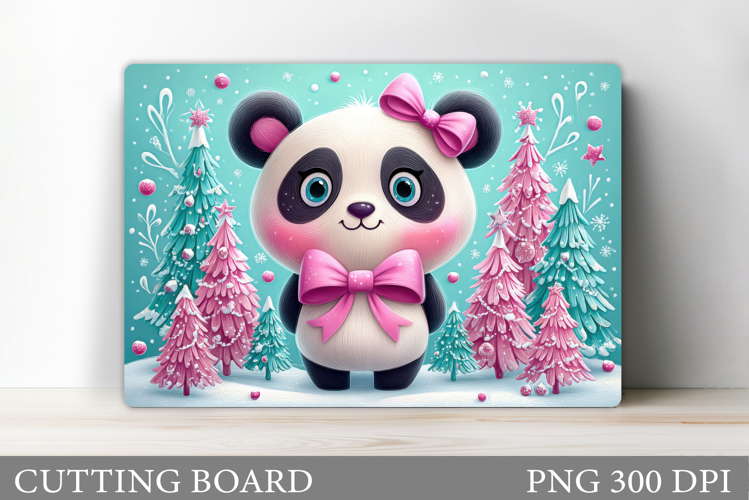 Christmas Panda Cutting Board. Christmas Cutting Board