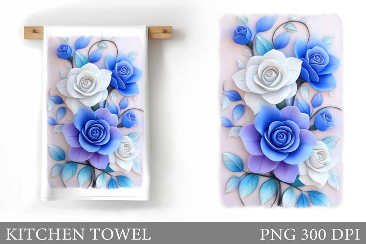 Roses Kitchen Towel. Flowers Kitchen Towel Design