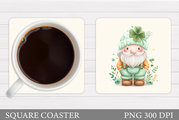 St Patrick Gnome Coaster. St Patrick Coaster Sublimation