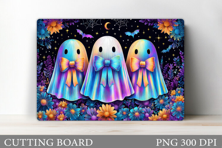 Ghost Cutting Board Sublimation. Halloween Cutting Board example image 1