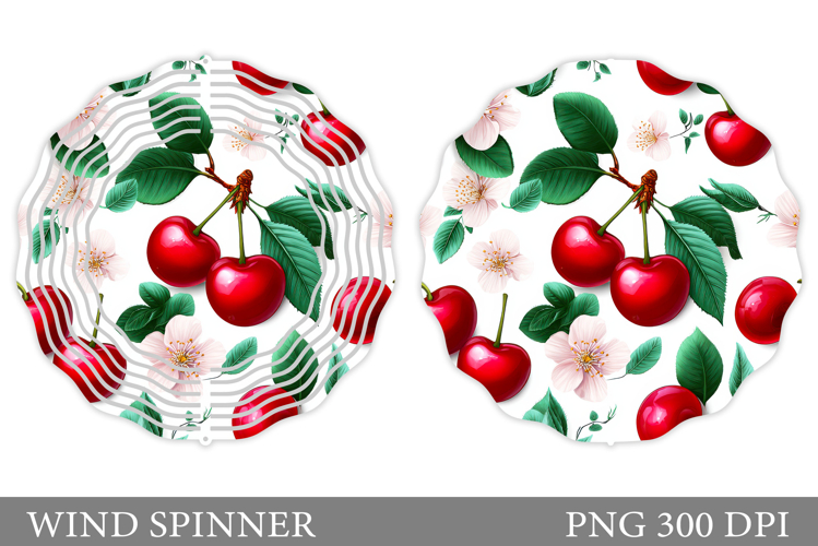 Cherry Wind Spinner Design. Flowers Wind Spinner Sublimation