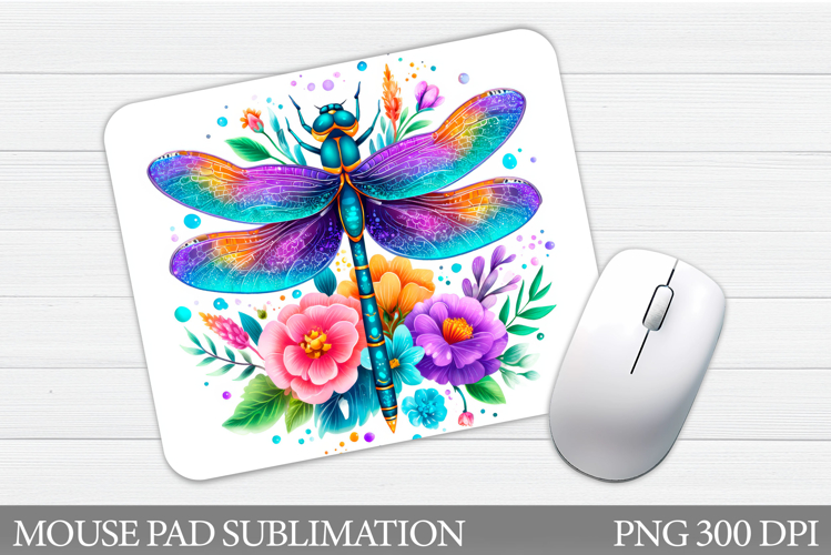 Dragonfly Mouse Pad. Flowers Mouse Pad Design