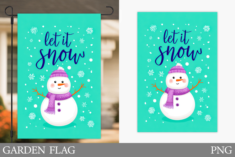 Cute Snowman Garden Flag. Christmas Garden Flag Design