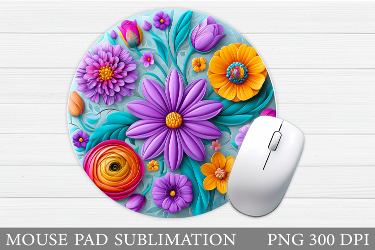 Flowers Mouse Pad Sublimation. Floral Mouse Pad Design