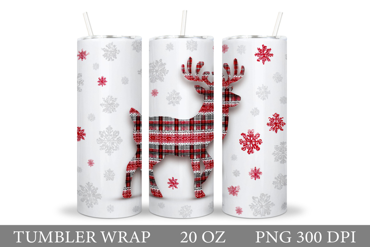 Christmas Deer Tumbler Design. Christmas Tumbler Sublimation