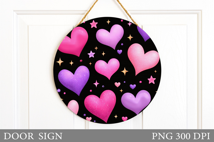 Valentines Day Door Sign. Hearts Door Sign Sublimation