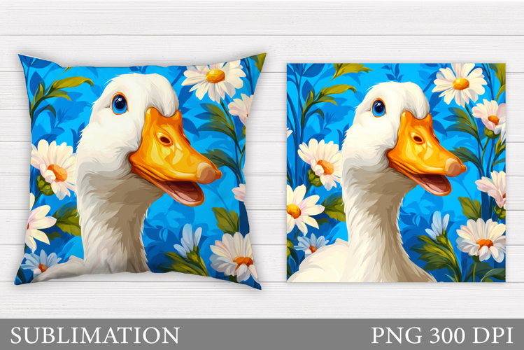 Cute Goose Sublimation. Funny Goose Pillow Design