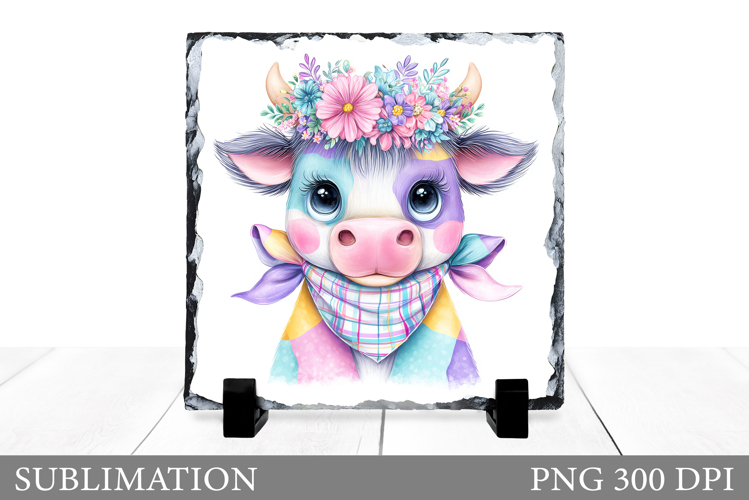 Cute Cow Sublimation. Cow Slate Design