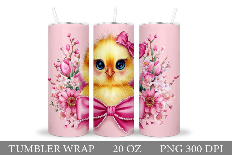 Cute Chick Tumbler Design. Spring Tumbler Sublimation