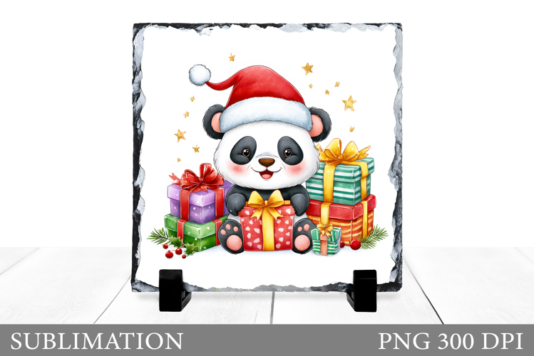 Christmas Panda Sublimation. Christmas Panda Slate Design