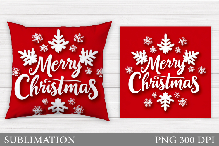 Merry Christmas Pillow Design. Christmas Sublimation