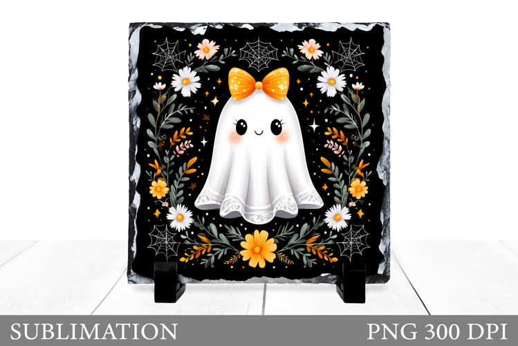 Cute Ghost Slate Design. Cute Ghost Sublimation