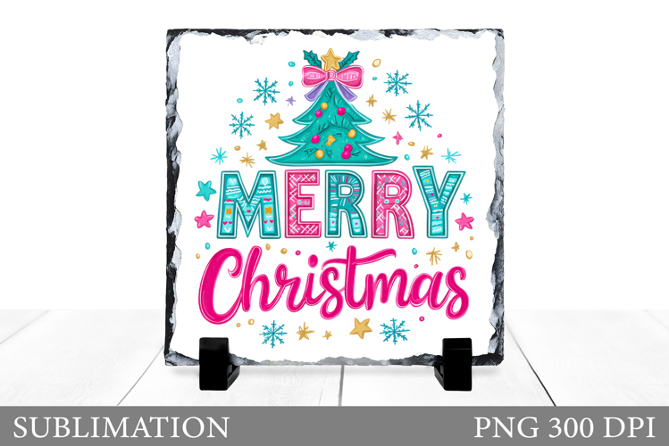 Merry Christmas Slate Design. Christmas Slate Sublimation