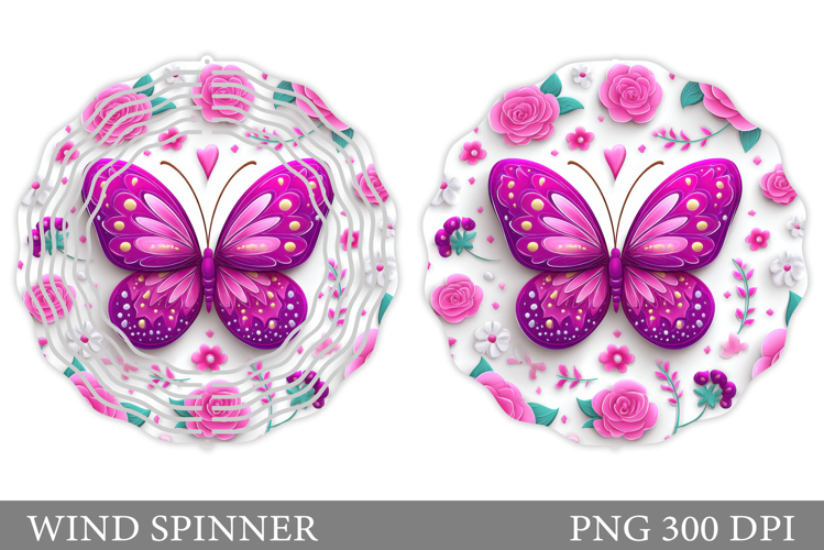 Butterfly Wind Spinner. Flowers Wind Spinner Sublimation