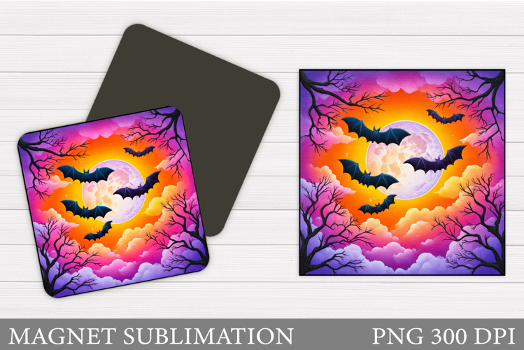 Bat Magnet Design. Halloween Magnet Sublimation