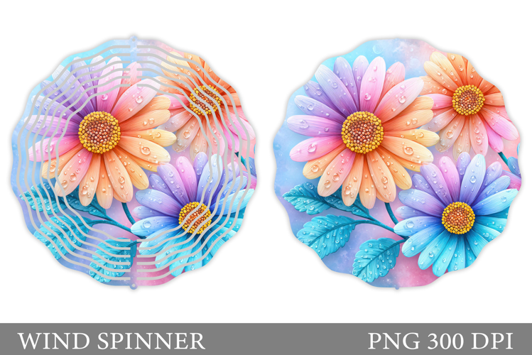 Floral Wind Spinner Sublimation. Flowers Wind Spinner Design