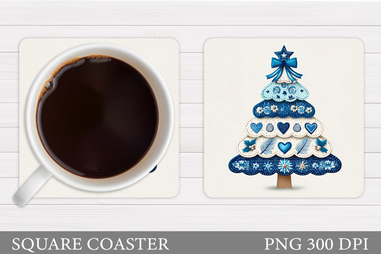 Christmas Tree Coaster Sublimation. Christmas Coaster Design