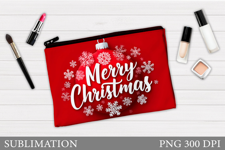 Christmas Makeup Bag Design. Merry Christmas Cosmetics Bag