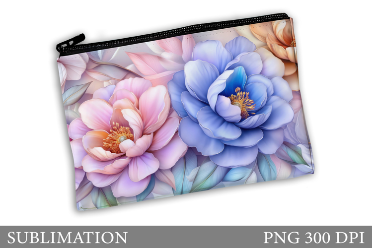 Flowers Makeup Bag Design. Flowers Makeup Pouch Sublimation