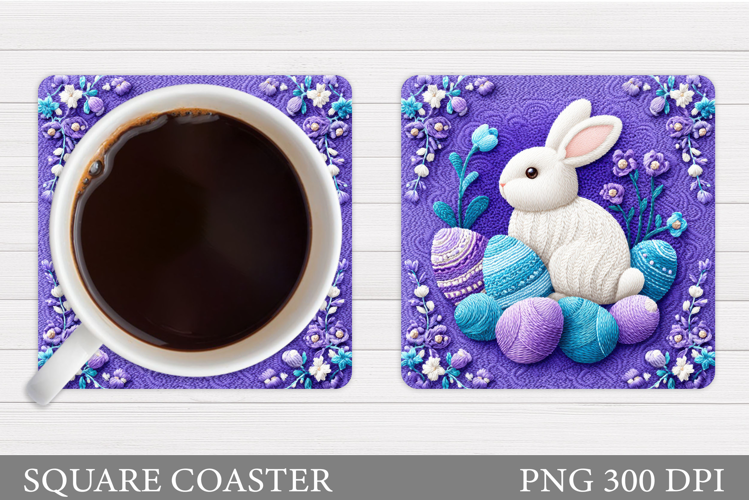 Easter Bunny Coaster Design. Easter Coaster Sublimation