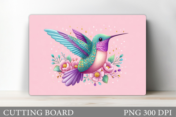 Hummingbird Cutting Board. Flowers Kitchen Cutting Board