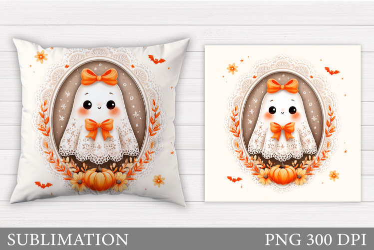 Ghost Pillow Design. Halloween Pillow Sublimation