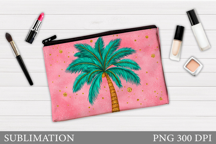 Palm Tree Makeup Bag. Tropical Makeup Pouch Sublimation