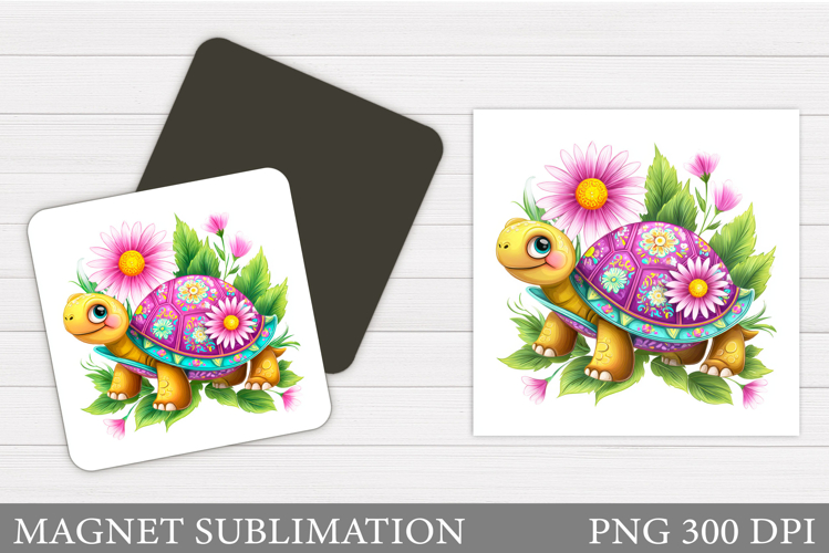 Cute Turtle Magnet Design. Summer Magnet Sublimation