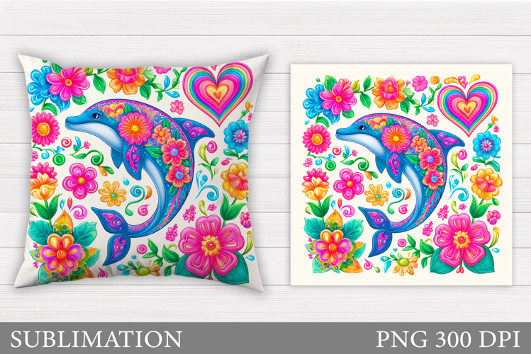 Dolphin Pillow Sublimation. Dolphin Sublimation