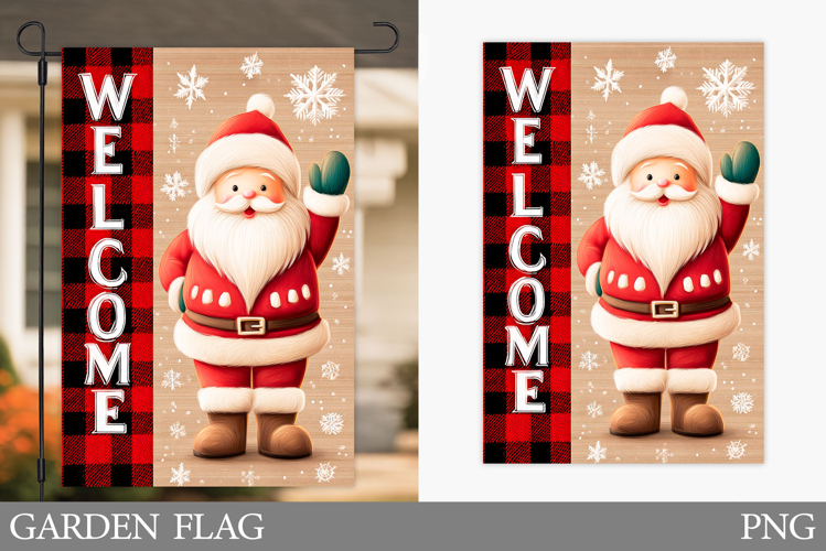 Santa Claus Garden Flag. Christmas Garden Flag Sublimation