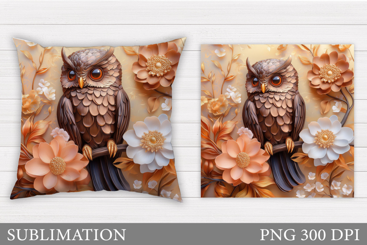 Cute Owl Pillow Sublimation. Owl Sublimation