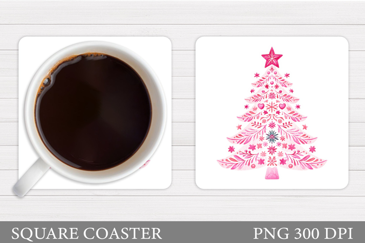 Christmas Tree Coaster Sublimation. Christmas Coaster Design