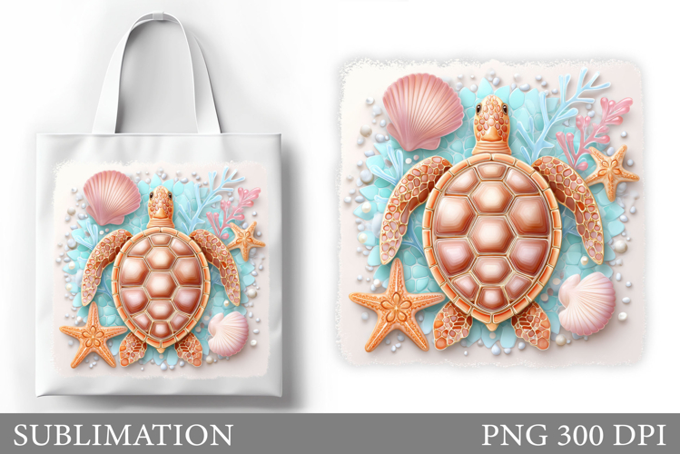 Sea Turtle Tote Bag Sublimation. Turtle Sublimation