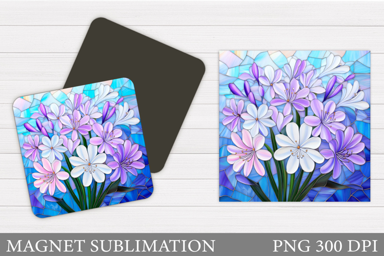 Flowers Square Magnet Design. Flowers Magnet Sublimation