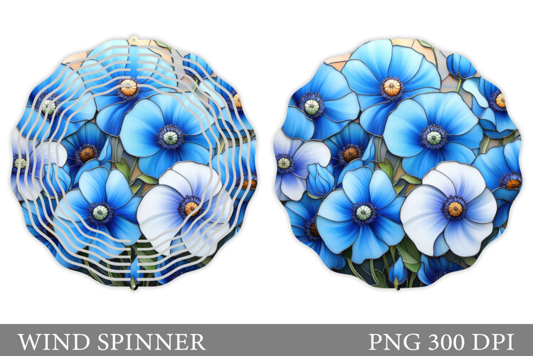 Flowers Wind Spinner Design. Floral Wind Spinner Sublimation example image 1