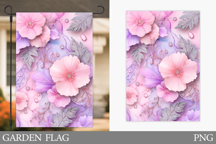 Floral Garden Flag Design. Flowers Garden Flag Sublimation
