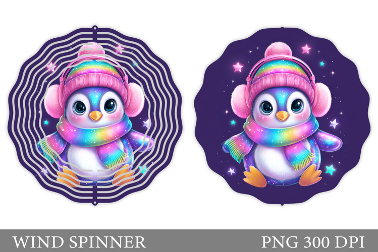 Cute Penguin Wind Spinner. Christmas Wind Spinner Design
