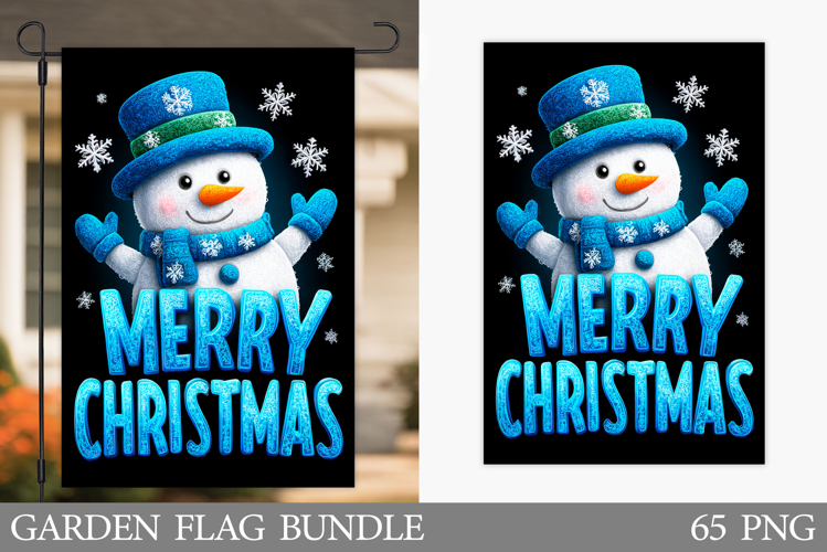 Cute Snowman Garden Flag. Christmas Garden Flag Sublimation