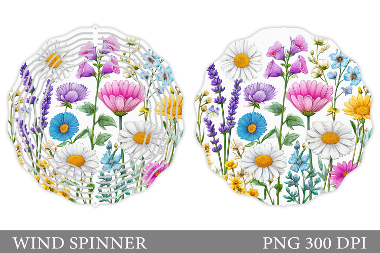Wildflowers Wind Spinner. Floral Wind Spinner Sublimation