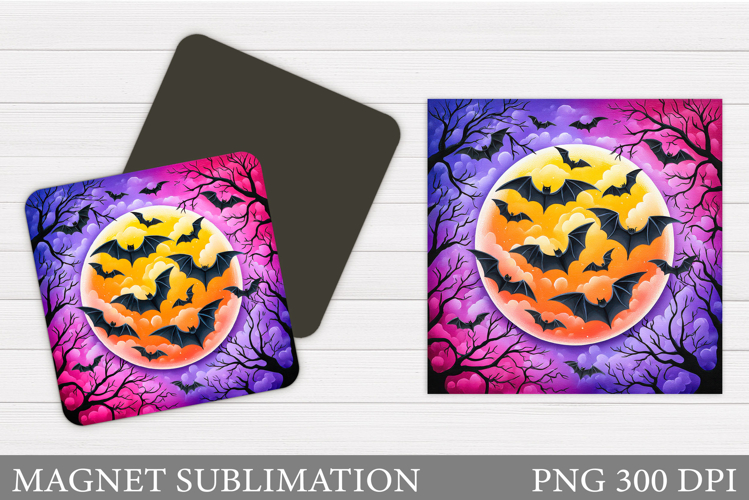 Bat Magnet Design. Halloween Magnet Sublimation