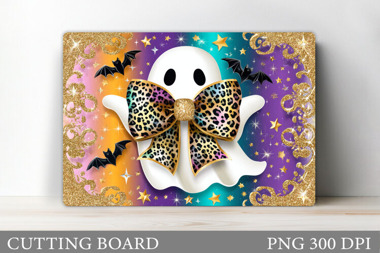 Ghost Cutting Board Sublimation. Halloween Cutting Board example image 1
