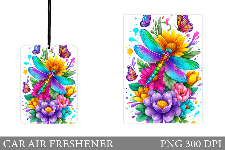 Dragonfly Car Air Freshener. Dragonfly Sublimation