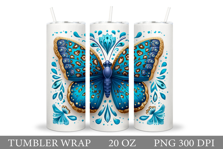 Butterfly Tumbler Sublimation. Flowers Tumbler Design