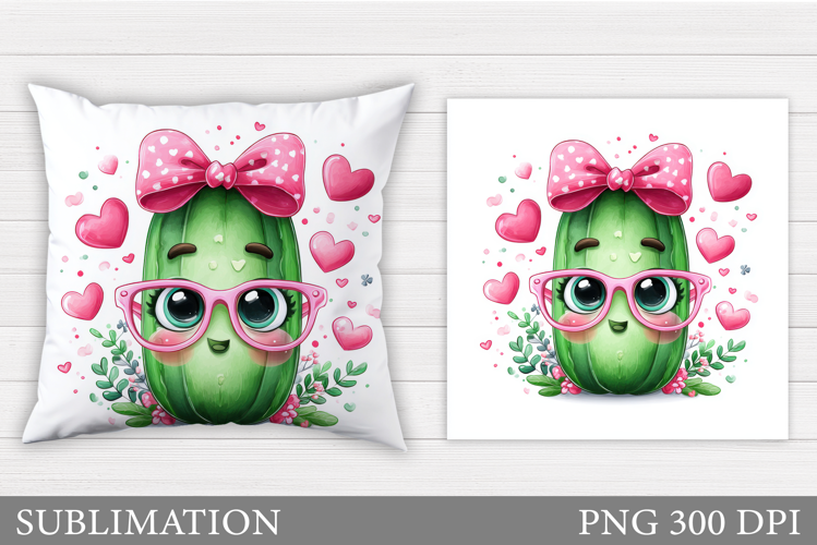 Cute Cucumber Pillow Design. Funny Cucumber Sublimation