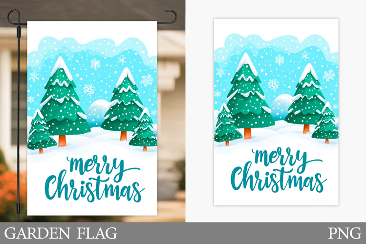 Christmas Tree Garden Flag. Christmas Garden Flag Design
