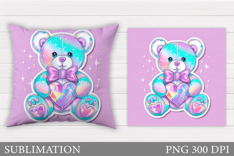 Valentines Bear Pillow Design. Valentines Pillow Sublimation