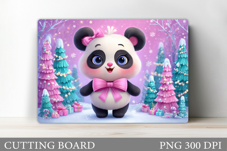 Christmas Panda Cutting Board. Christmas Cutting Board