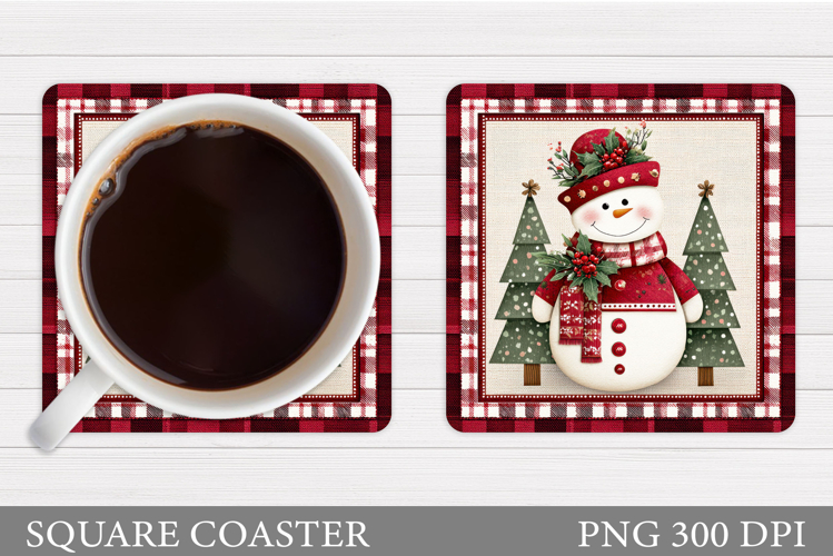 Cute Snowman Coaster Design. Christmas Coaster Sublimation