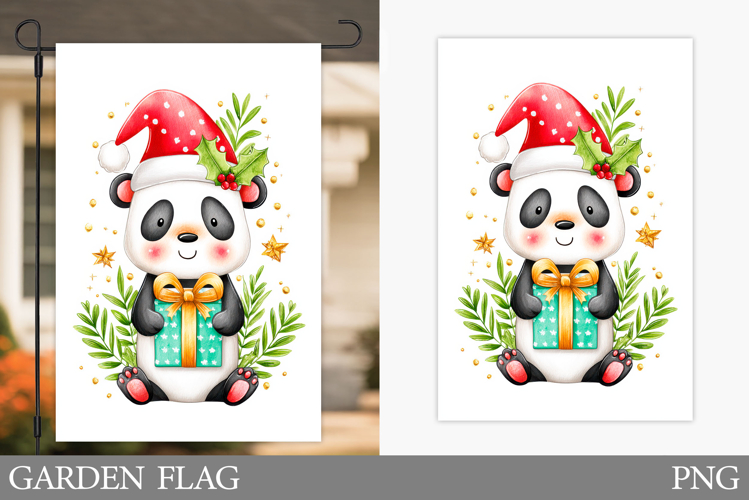 Christmas Panda Kitchen Towel. Christmas Kitchen Towel