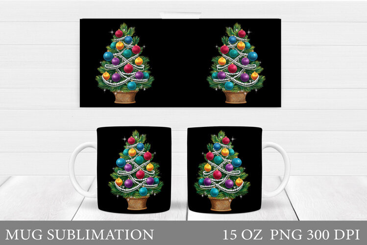 Christmas Tree Mug Sublimation. Christmas Tree Mug Design example image 1